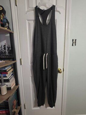 Vuori Lux Racerback Charcoal Gray Jumpsuit Large One Piece